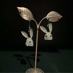 Dazzling rabbit jeweled earrings